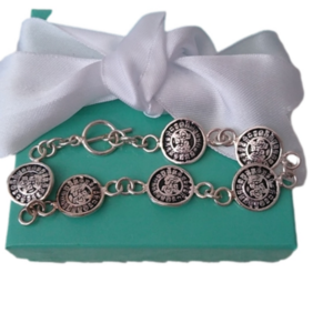 Mayan Aztec Sun Calendar Mexican Bracelet Sterling Silver 925